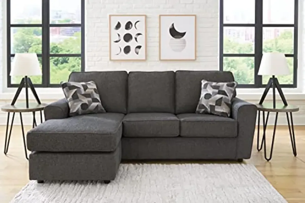 Signature Design by Ashley Cascilla Modern Sectional Sofa Couch with Chaise Lounge, Dark Gray