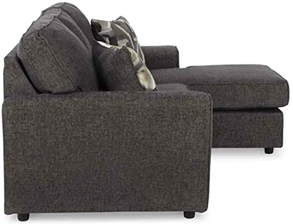 Signature Design by Ashley Cascilla Modern Sectional Sofa Couch with Chaise Lounge, Dark Gray