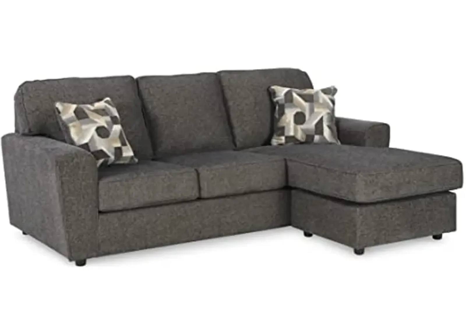 Signature Design by Ashley Cascilla Modern Sectional Sofa Couch with Chaise Lounge, Dark Gray