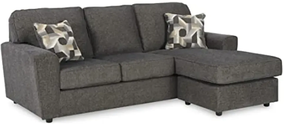 Signature Design by Ashley Cascilla Modern Sectional Sofa Couch with Chaise Lounge, Dark Gray