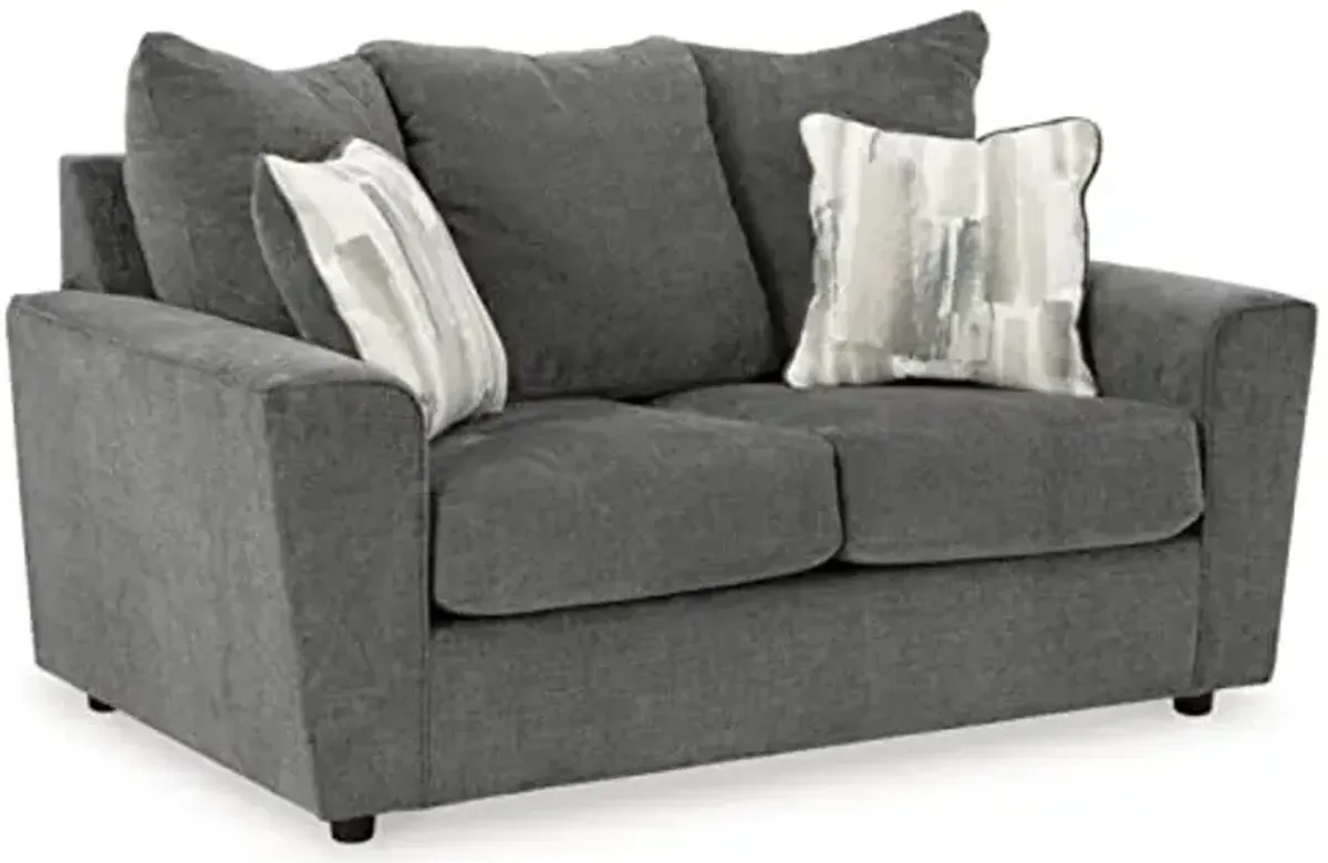 Signature Design by Ashley Stairatt Casual Loveseat with Flared Arms, Gray