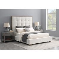Abbyson Living Tufted King Bed (Ivory)