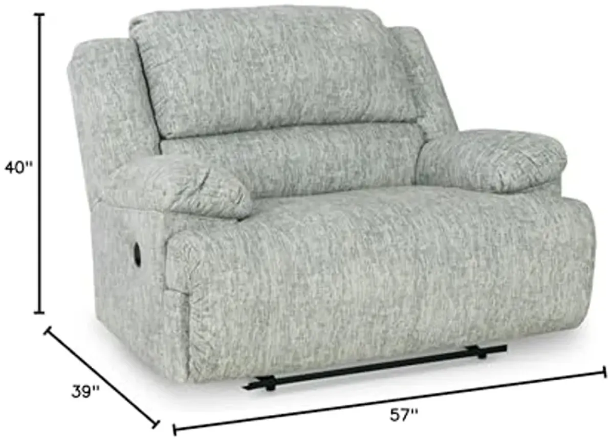 Signature Design by Ashley McClelland Transitional Zero Wall Wide Seat Recliner, Light Gray