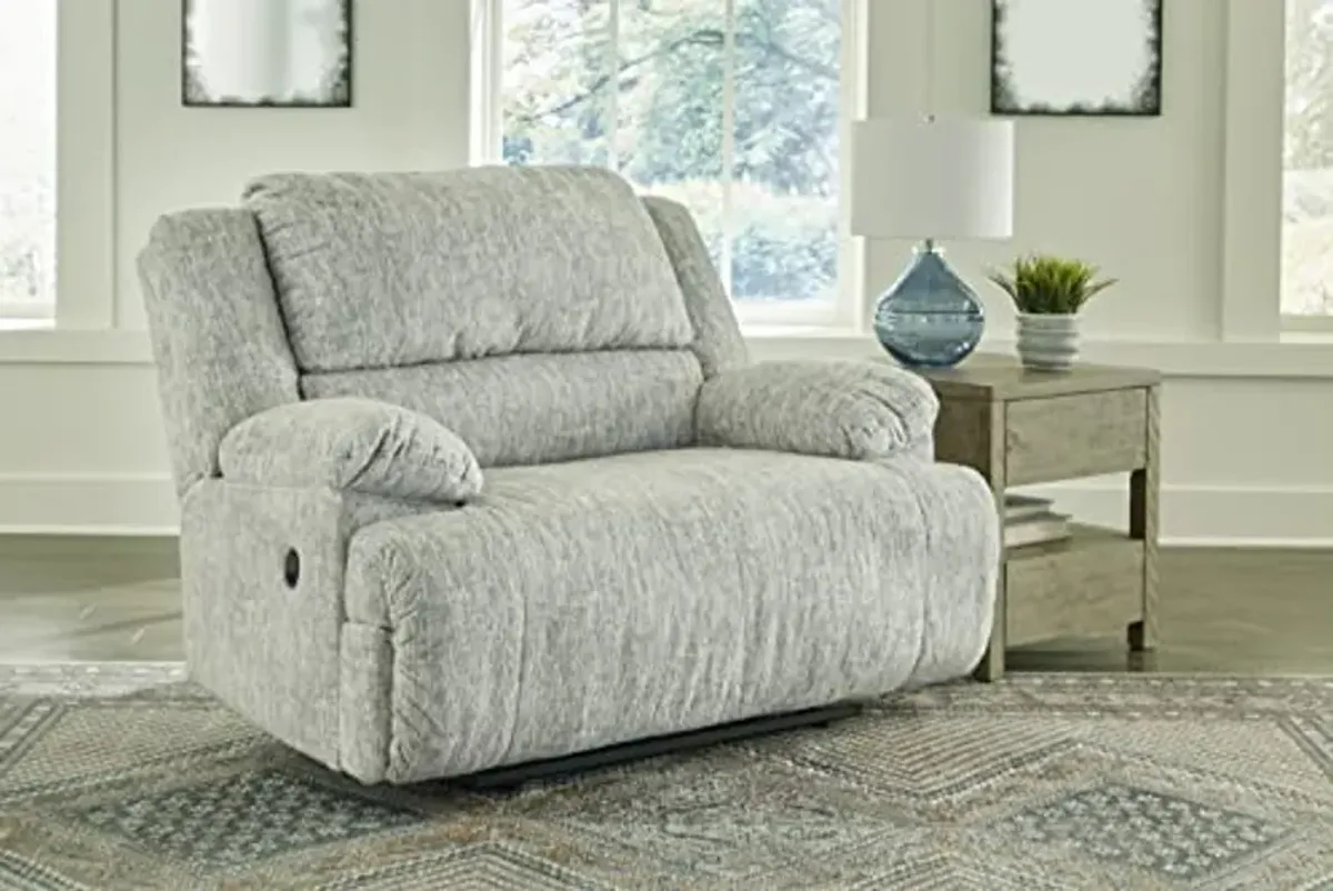 Signature Design by Ashley McClelland Transitional Zero Wall Wide Seat Recliner, Light Gray