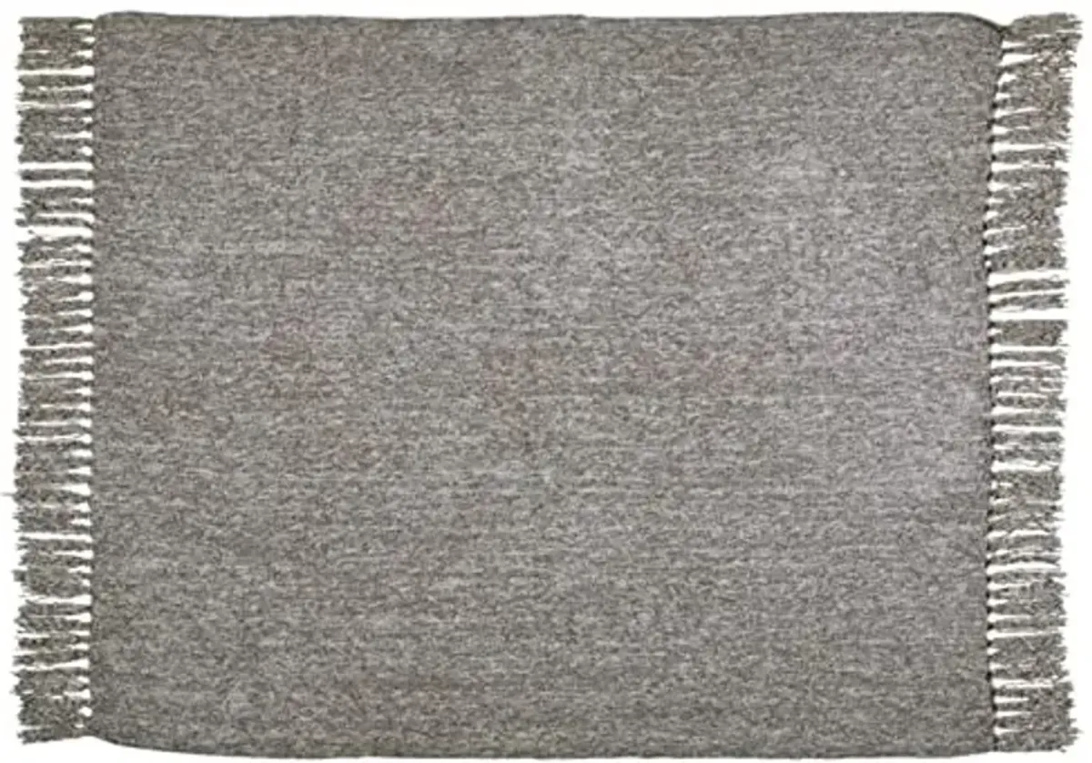 Signature Design by Ashley Tamish Contemporary Throw with Knotted Fringe, Gray