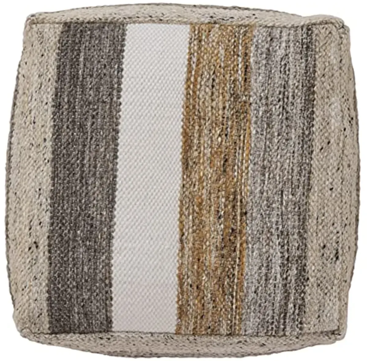 Signature Design by Ashley Josalind 16 Inch Casual Wool Pouf, Gray & Beige