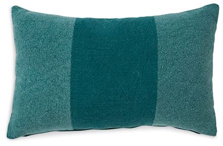 Signature Design by Ashley Dovinton Contemporary Rectangular Cotton Pillow with Stripe Design, 22" x 14", Green
