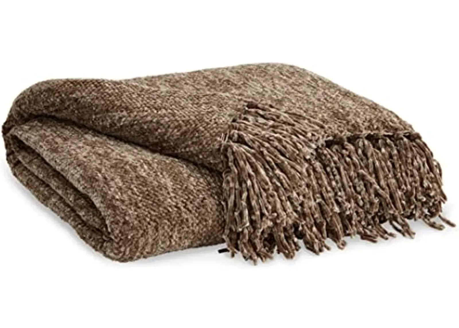 Signature Design by Ashley Tamish Contemporary Throw with Knotted Fringe, Dark Brown