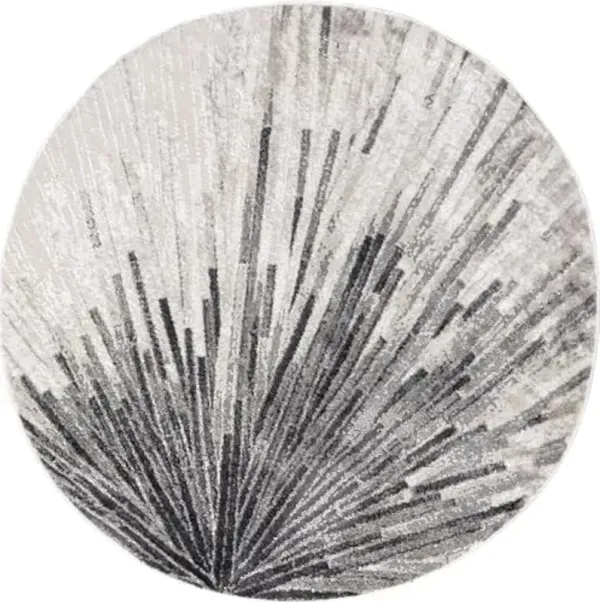 Nuloom Amaya Beige/Ivory, 5' Round, Abstract, Recycled Polypropylene & Polyester, Soft and Cozy, High Traffic, Stain Resistant, Durable Area Rug for Bedroom, Living Room, Dining, Foyer, Entryway
