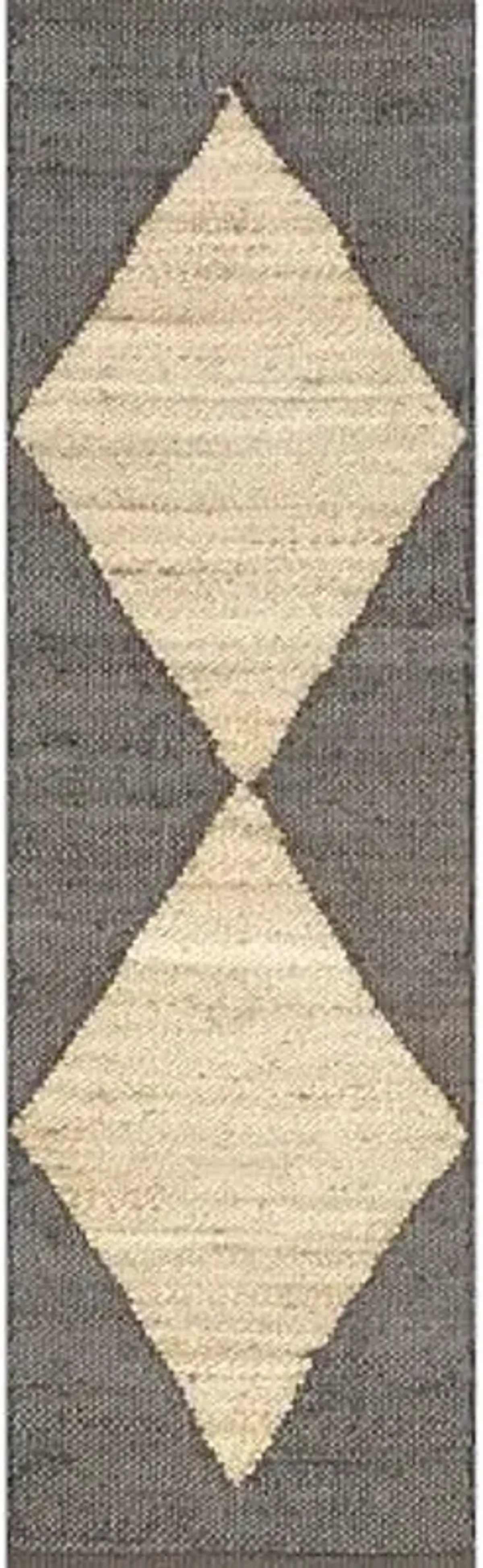 nuLOOM Pandora Diamond Jute Area Rug - 2x6 Jute Runner Rug Global Inspired Black/Ivory Rugs for Dining Room Rug Neutral Rug Living Room Rug Entryway Hallway Kitchen