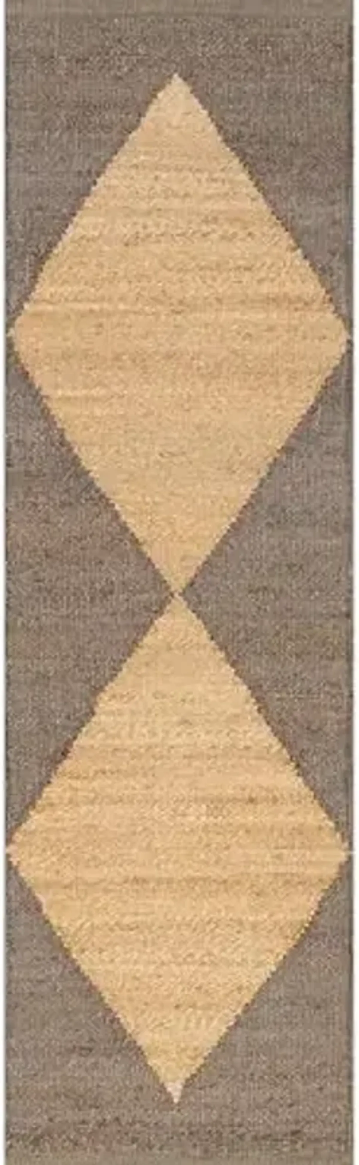 nuLOOM Pandora Diamond Jute Area Rug - 2x8 Jute Runner - Global Inspired Gray/Ivory Neutral Rug for Dining Room, Living Room, Entryway, Hallway, Kitchen