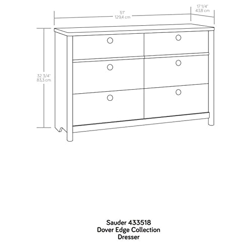 Sauder Dover Edge Engineered Wood Dresser in Denim Oak
