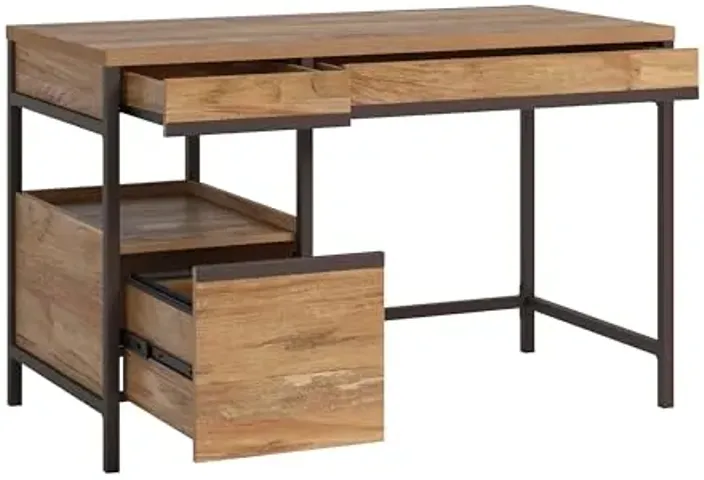 Sauder Manhattan Gate Single Pedestal Desk, Sindoori Mango