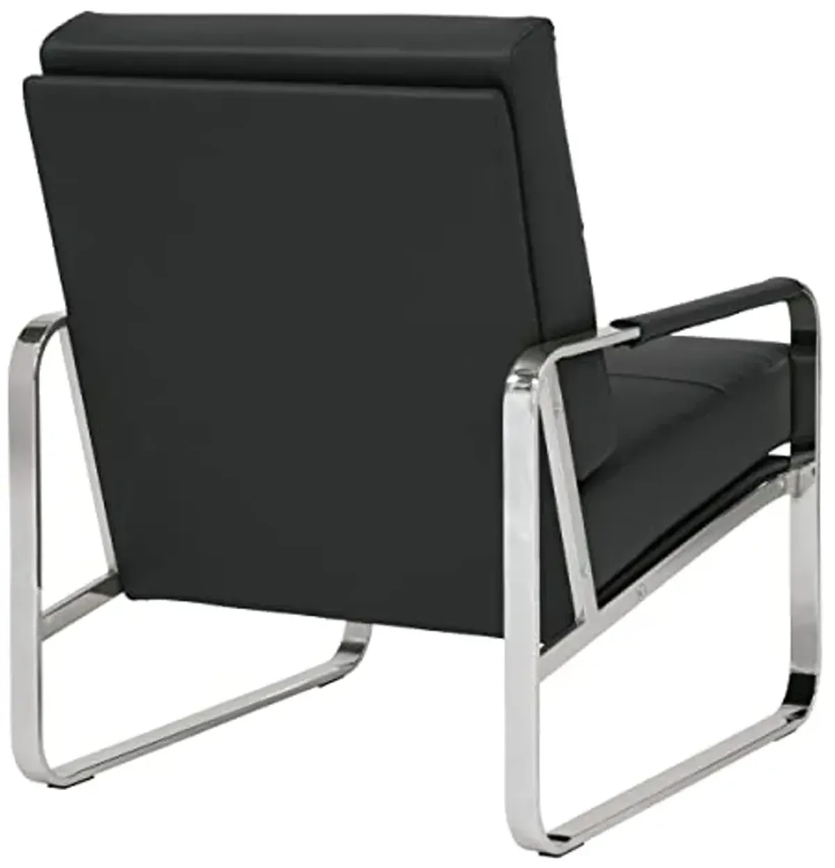 Studio Designs Home Allure Blended Leather Accent Arm Chair, Chrome/Black