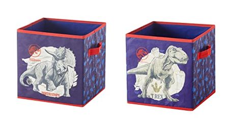 Idea Nuova Jurassic World Set of Two Spacious Collpasible Storage Cubes, 10"x10"