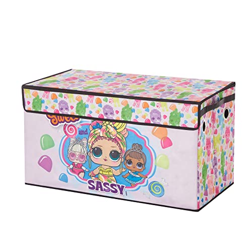 Idea Nuova LOL Surprise Collapsible Children’s Toy Storage Trunk, Durable with Soft Lid, 28.5"x14.5"x16"