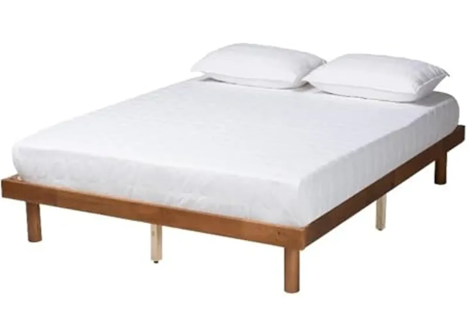 Baxton Studio Winston Mid-Century Modern Walnut Brown Finished Wood King Size Platform Bed Frame