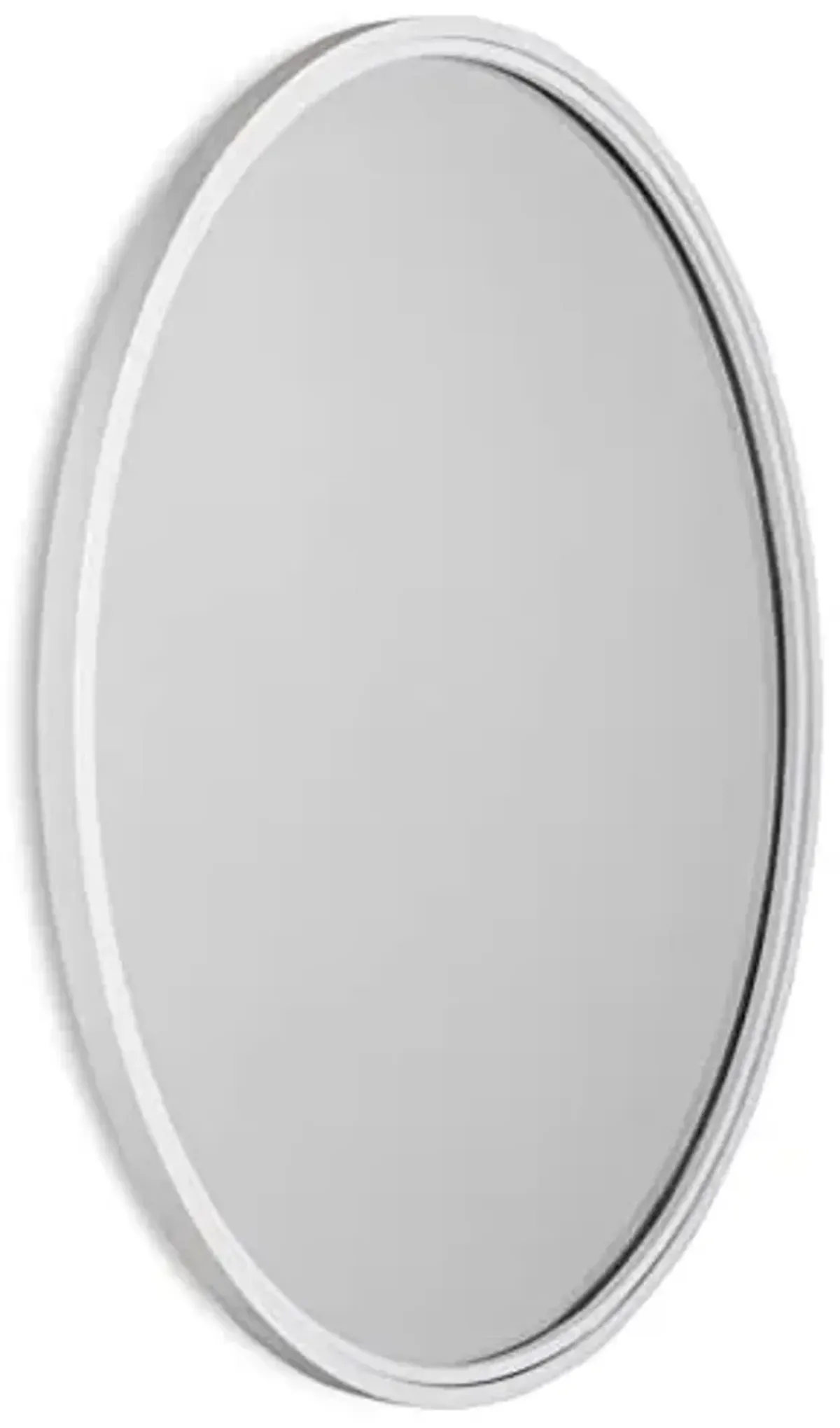 Signature Design by Ashley Brocky 32" Contemporary Round Wall Mounted Accent Mirror, White