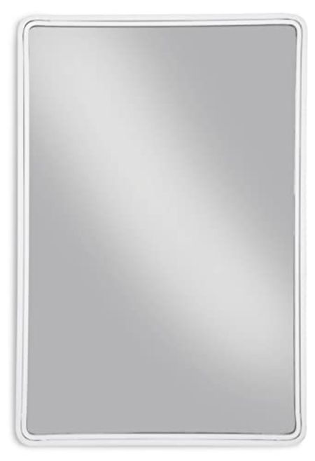Signature Design by Ashley Brocky 24" Contemporary Rectangular Wall Mounted Accent Mirror, White