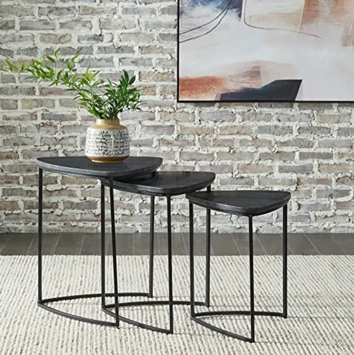 Signature Design by Ashley Olinmere Accent Table, Set of 3, Black