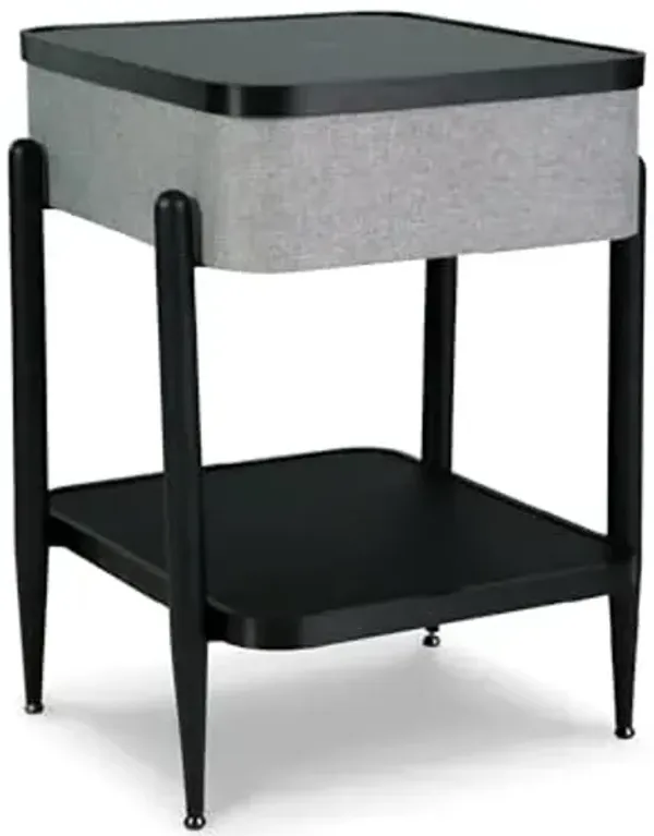 Signature Design by Ashley Jorvalee Contemporary Rectangular Accent Table with Storage, Black & Gray