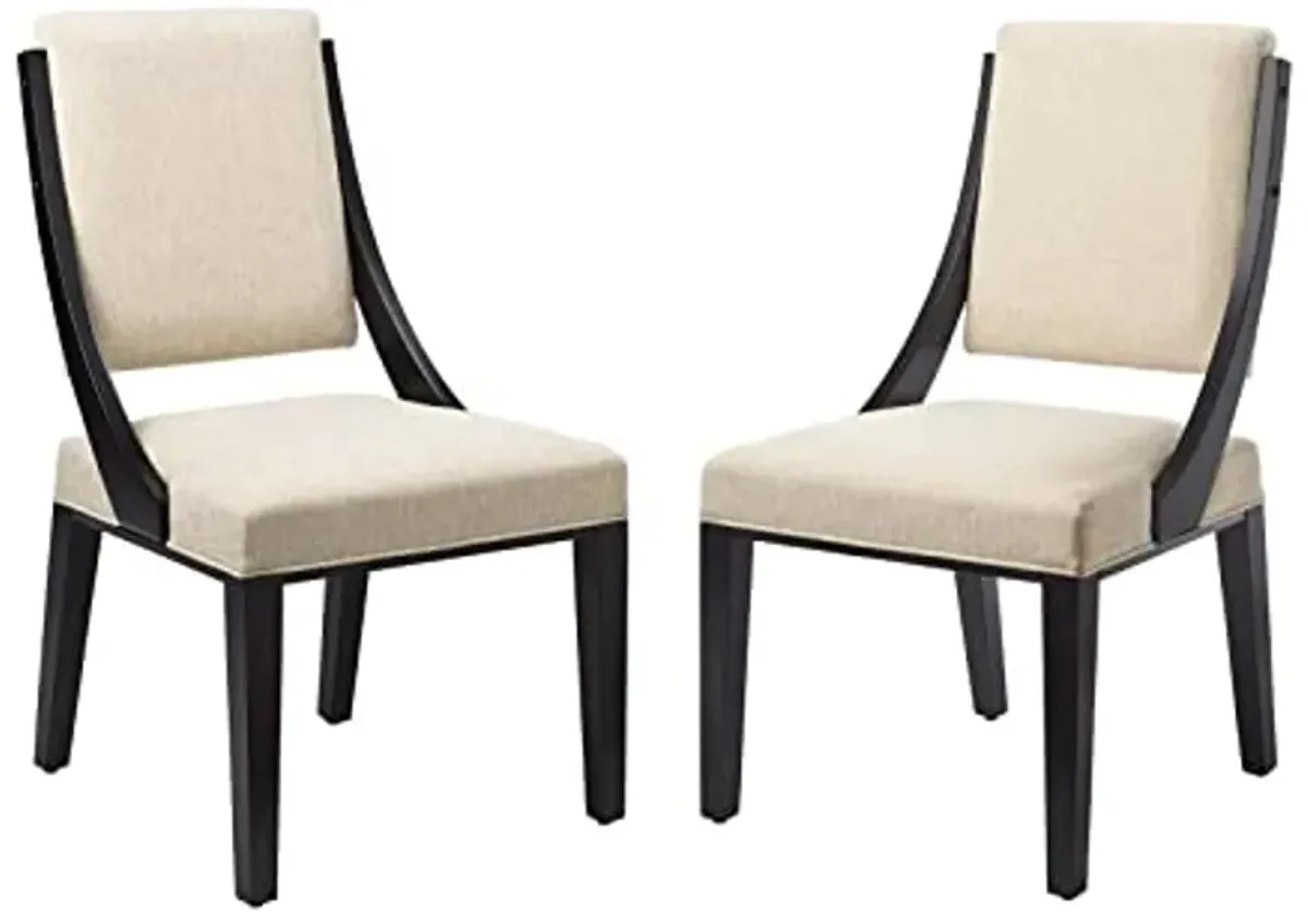 Modway EEI-4553-BEI Cambridge Upholstered Fabric Dining Chairs - Set of 2, Beige