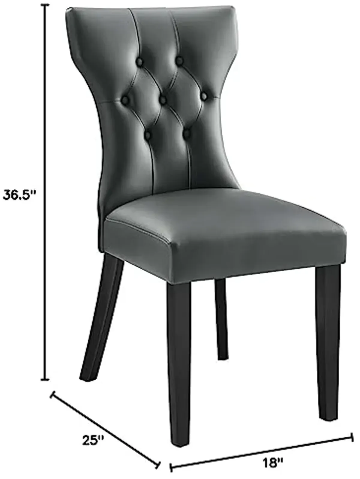 Modway EEI-812-GRY Silhouette Dining Vinyl Side Chair, Gray