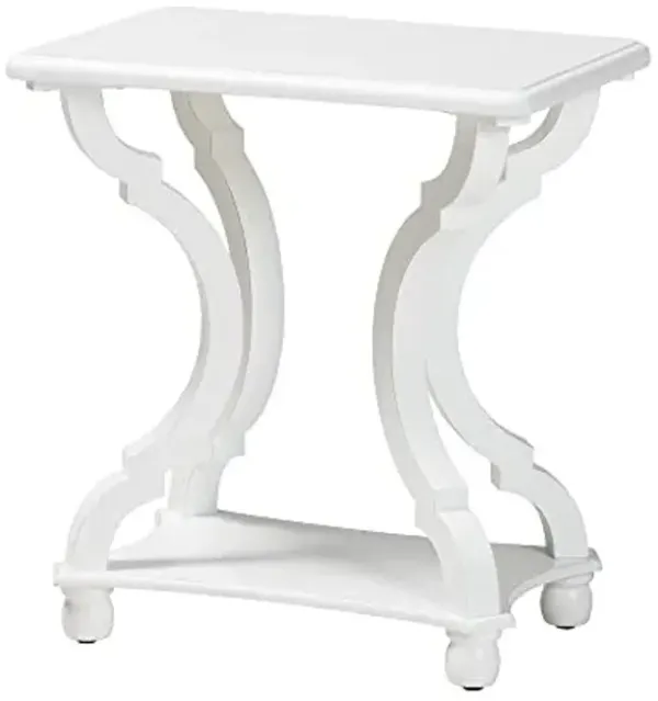 Baxton Studio Cianna End Table, 1-Shelf, White