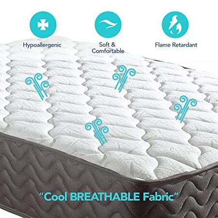 Swiss Ortho Sleep, 10" Inch Certified Independently & Individually Wrapped Pocketed Encased Coil Pocket Spring Contour Mattress - California King, White