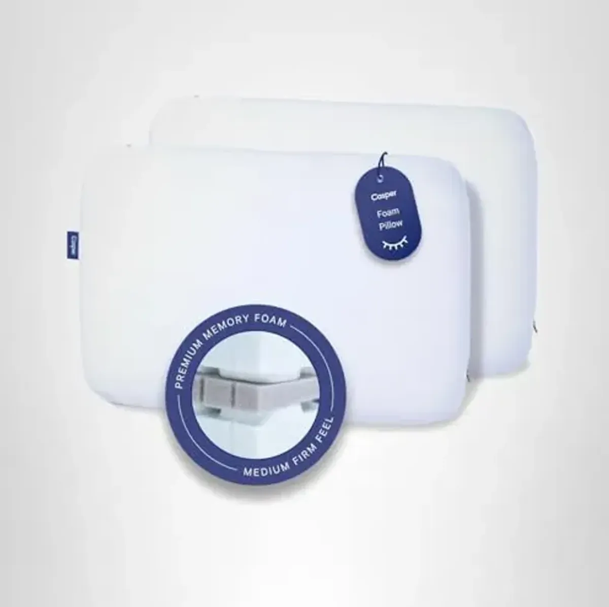 Casper Sleep Foam Pillow, Two Pack, Standard, White