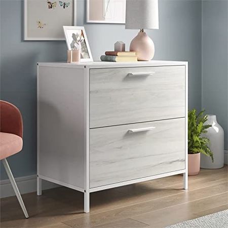 Sauder Boulevard Cafe Engineered Wood and Metal Lateral File in White