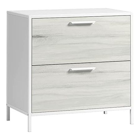 Sauder Boulevard Cafe Engineered Wood and Metal Lateral File in White