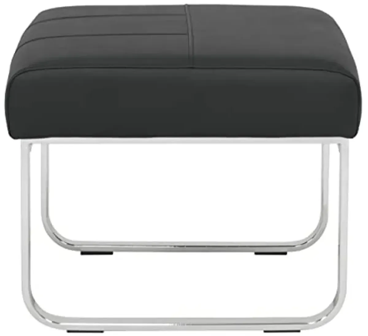 Studio Designs Home Allure Blended Leather Ottoman in Black