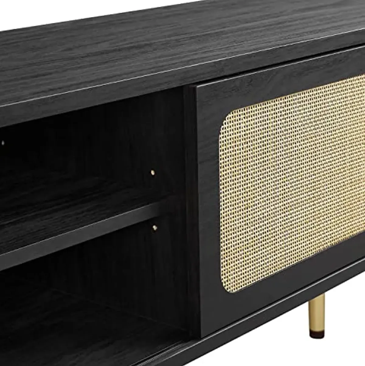 Modway Cambria Rattan and Particleboard TV Stand for TVs up to 47" in Black