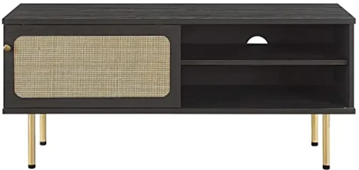 Modway Cambria Rattan and Particleboard TV Stand for TVs up to 47" in Black