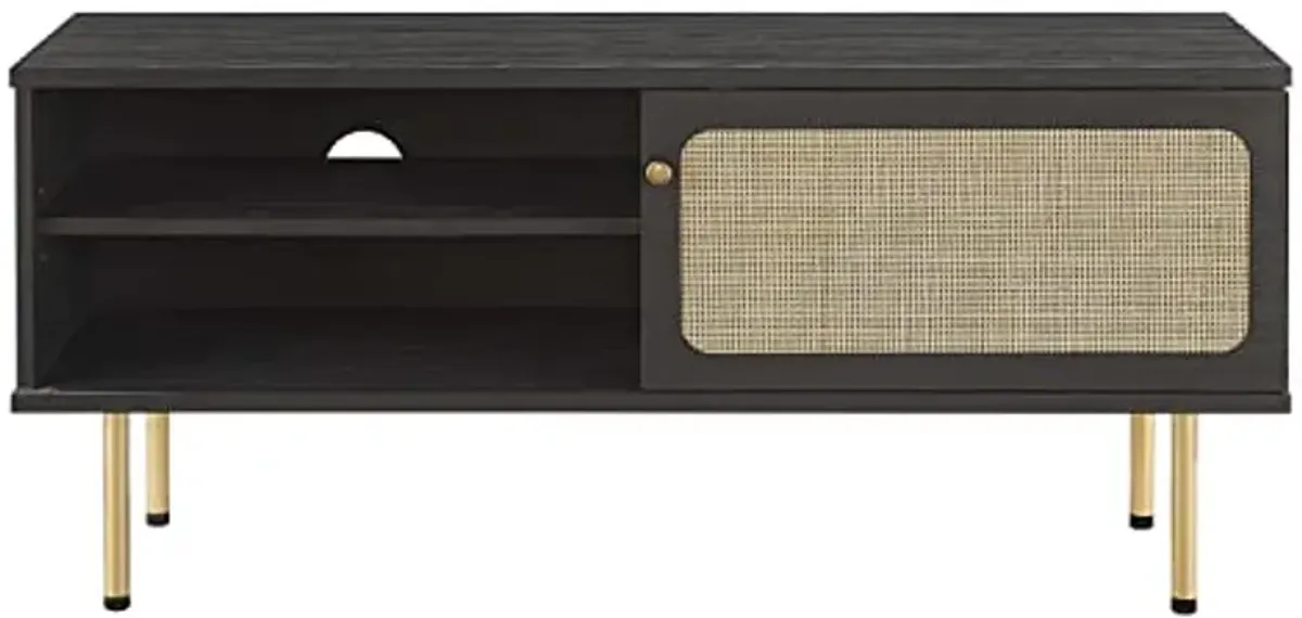 Modway Cambria Rattan and Particleboard TV Stand for TVs up to 47" in Black