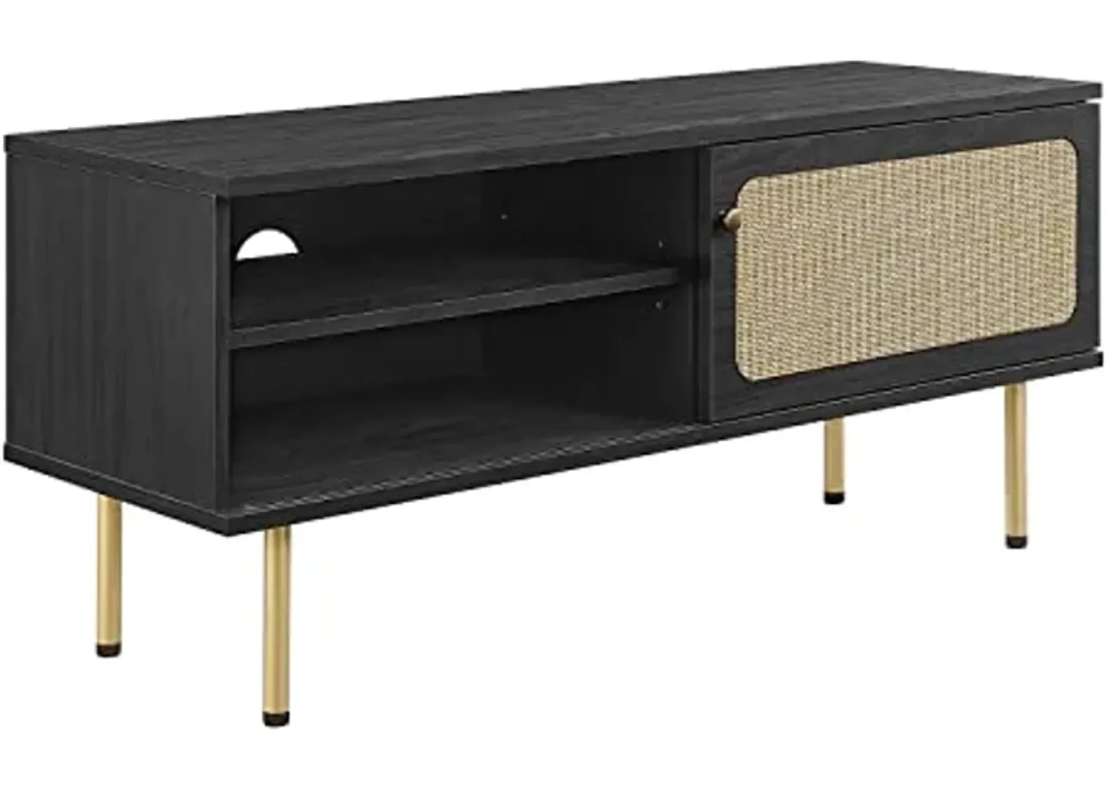 Modway Cambria Rattan and Particleboard TV Stand for TVs up to 47" in Black