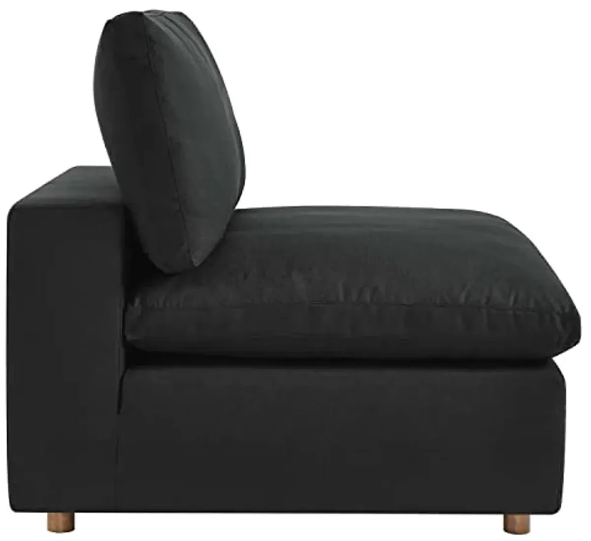 Modway Commix 6-Piece Fabric Down Filled Sectional Sofa in Black Finish