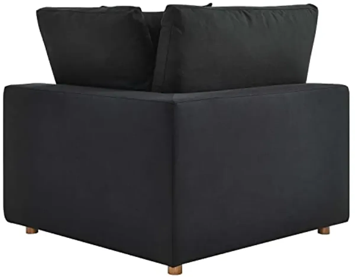 Modway Commix 6-Piece Fabric Down Filled Sectional Sofa in Black Finish