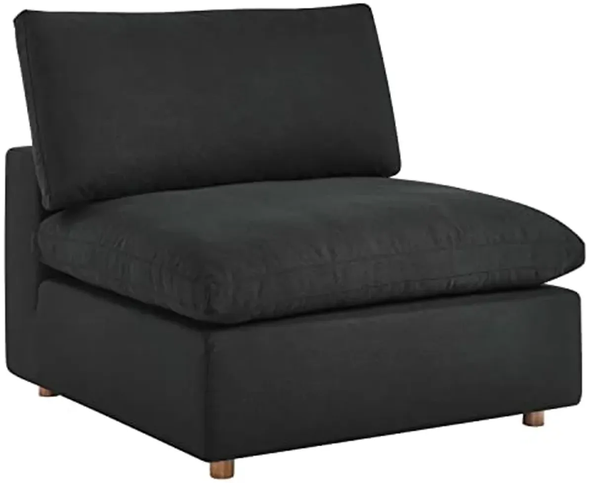 Modway Commix 6-Piece Fabric Down Filled Sectional Sofa in Black Finish