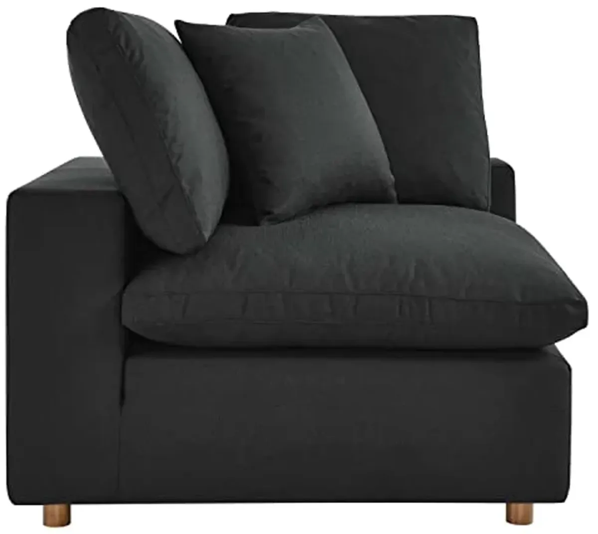 Modway Commix 6-Piece Fabric Down Filled Sectional Sofa in Black Finish