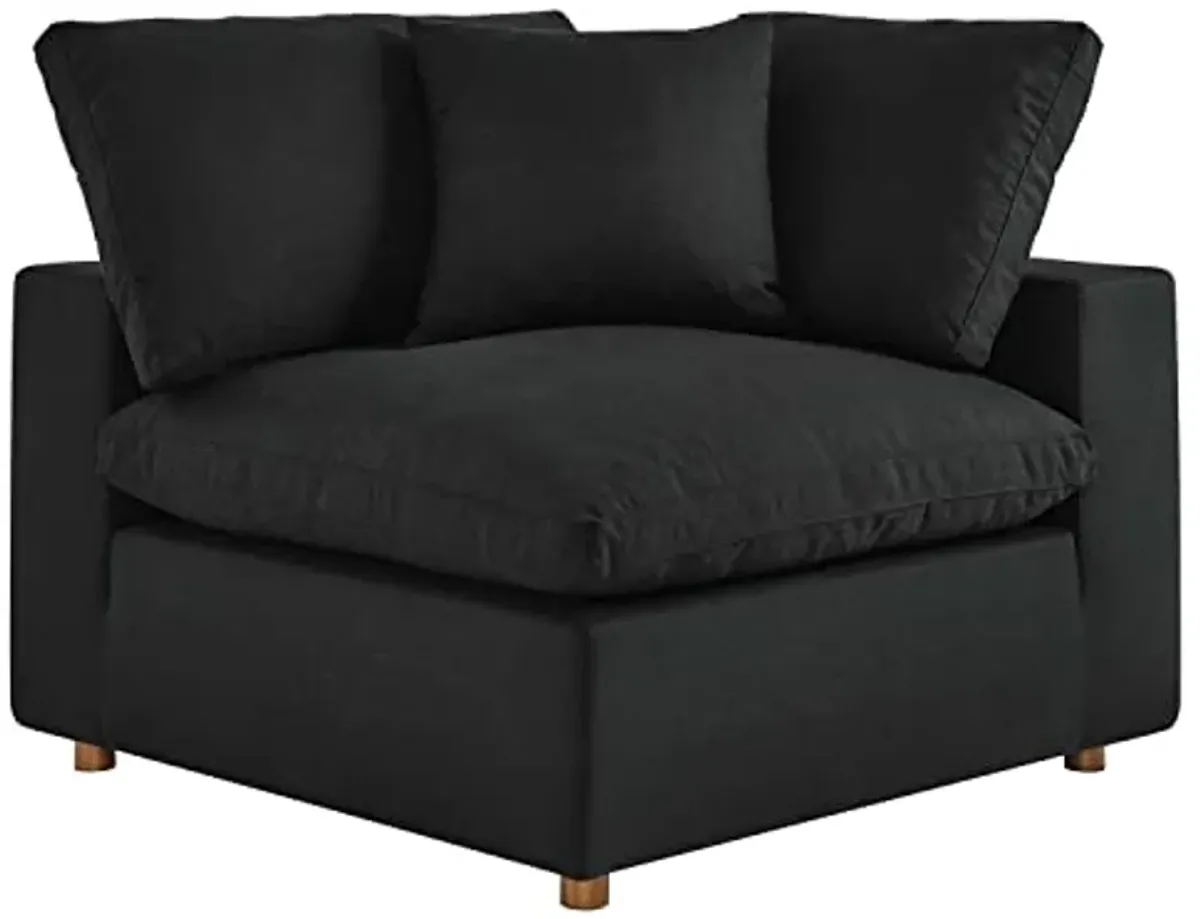 Modway Commix 6-Piece Fabric Down Filled Sectional Sofa in Black Finish