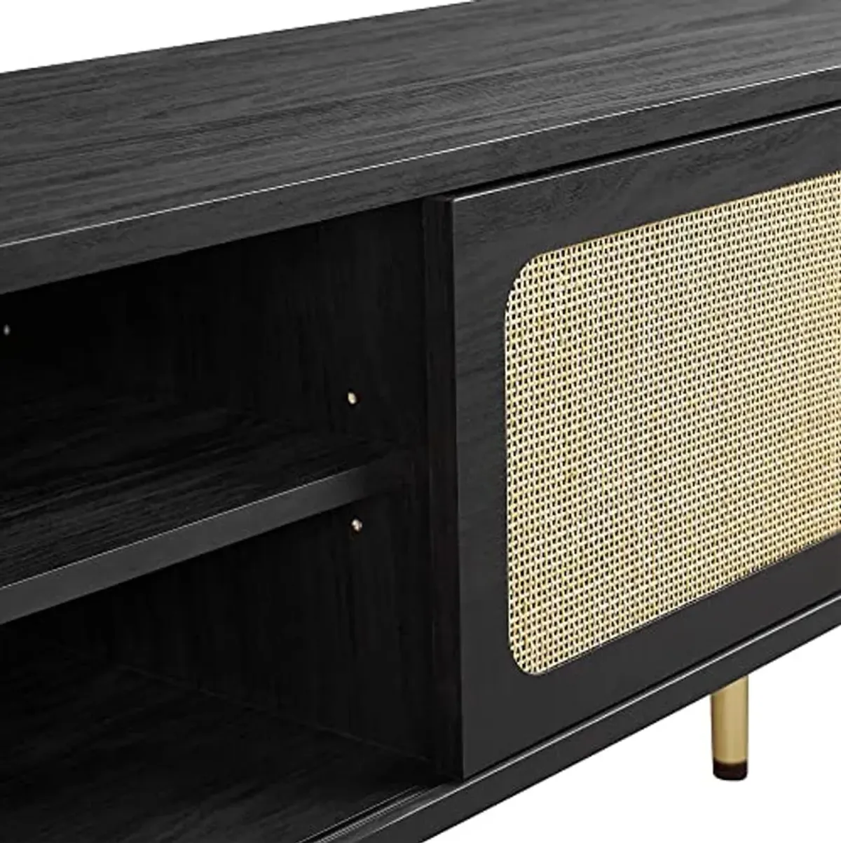 Modway Cambria Rattan and Particleboard TV Stand for TVs up to 60" in Black