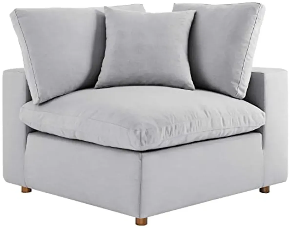 Modway Commix 4-Piece Fabric Down Filled Sectional Sofa Set in Light Gray