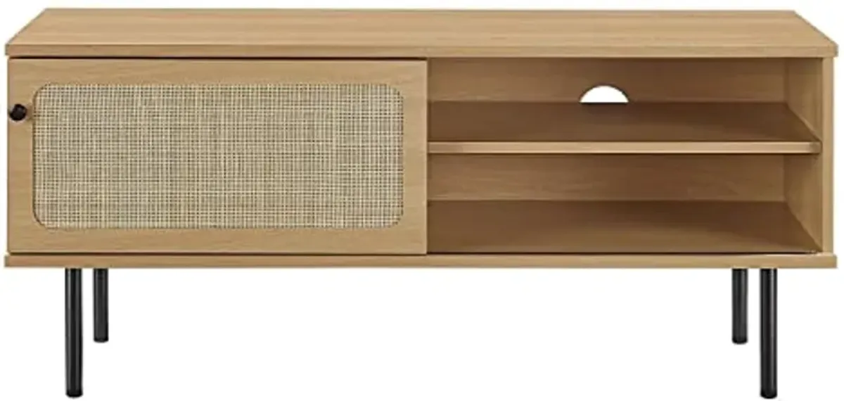 Modway Cambria Rattan and Particleboard TV Stand for TVs up to 47" in Oak