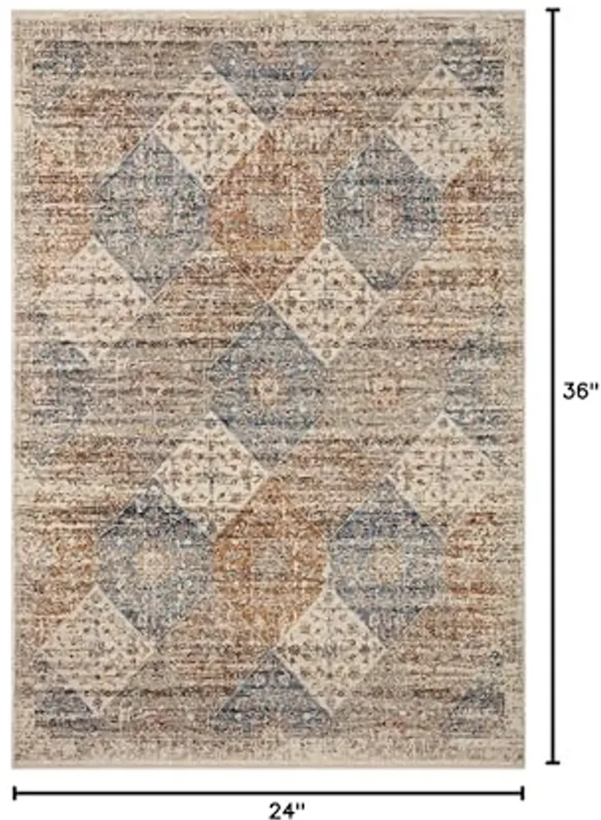 Loloi II Sorrento Collection SOR-02 Ivory/Multi 2'-0" x 3'-0" Accent Rug