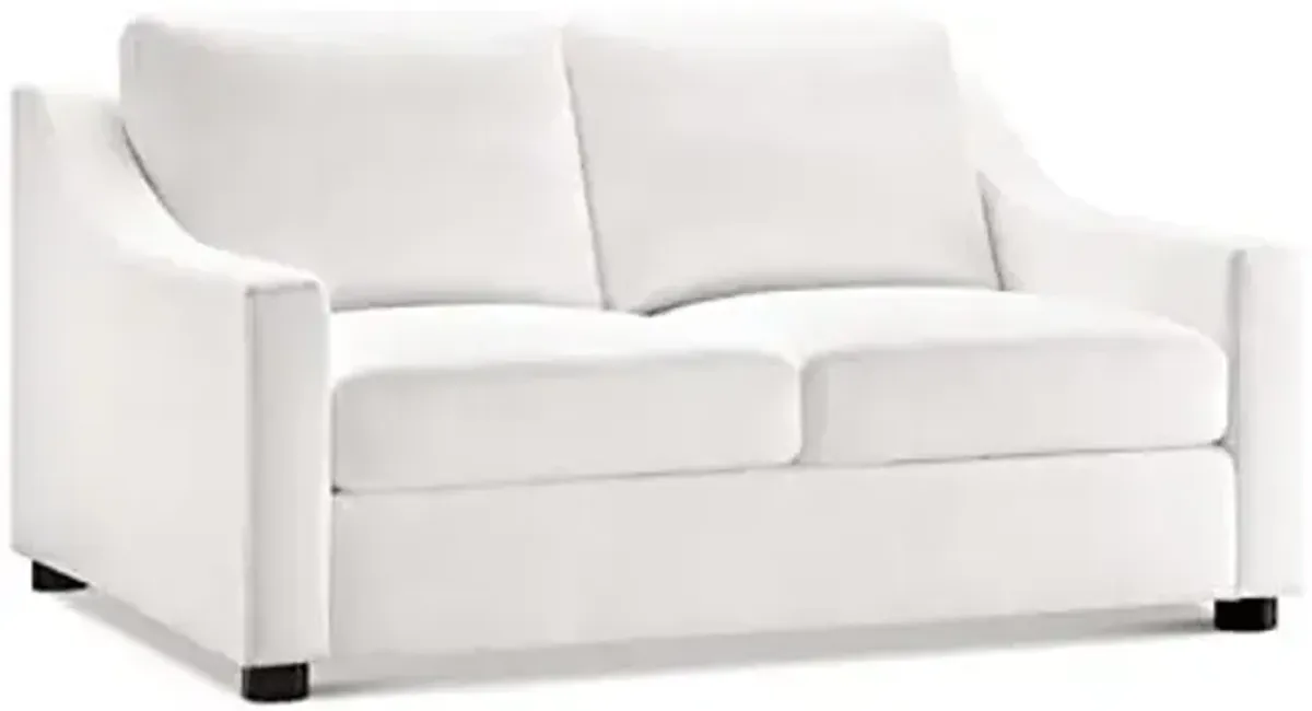 Abbyson Living Transitional Stain-Resistant Fabric Loveseat (White)