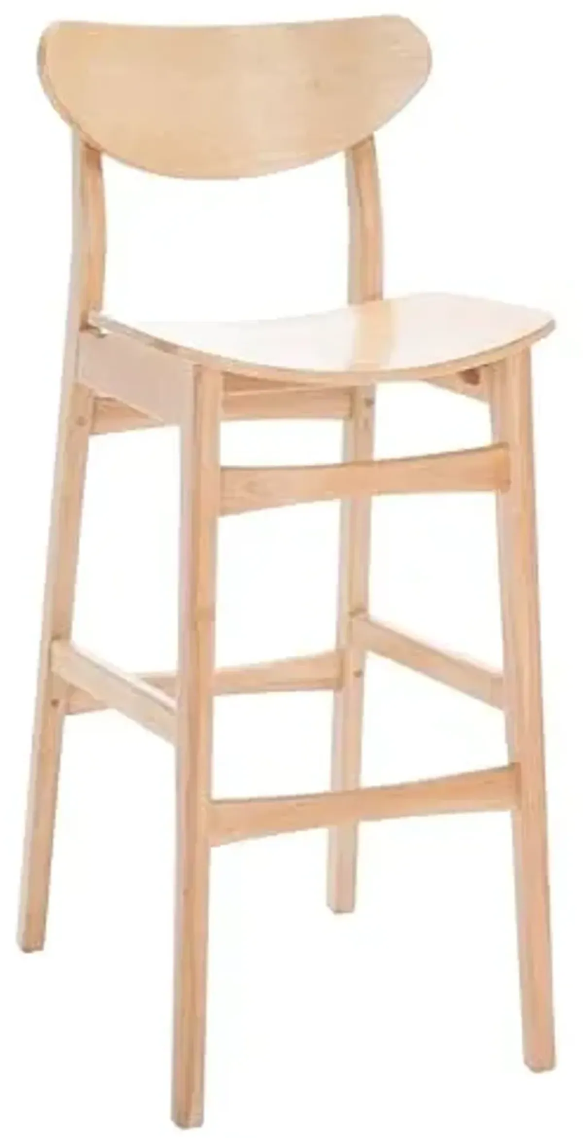 SAFAVIEH Home Collection Thaxton Mid-Century Farmhouse Natural 30-inch Bar Stool Set of 2