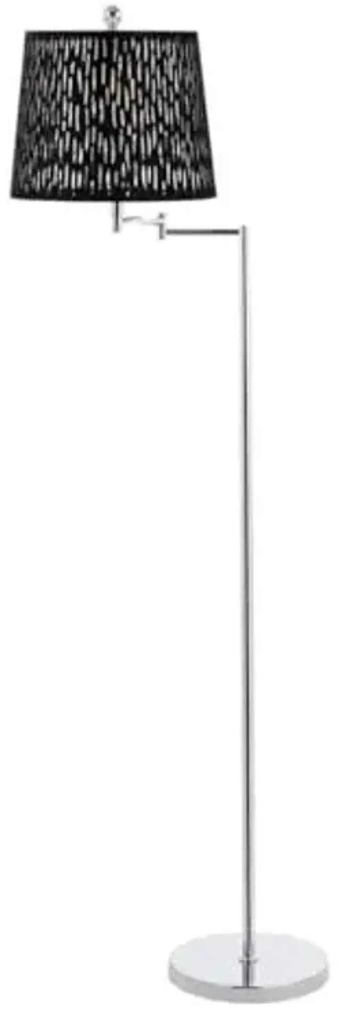 SAFAVIEH Lighting Collection Berman Modern Chrome/Black 60-inch Task Reading Floor Lamp (LED Bulb Included)