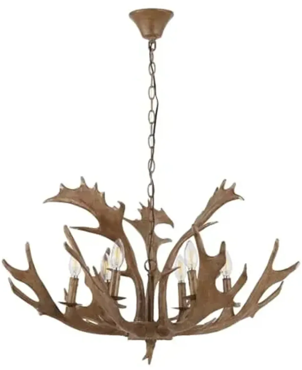 SAFAVIEH Lighting Collection Dresden Rustic Farmhouse Brown Antler Chandelier